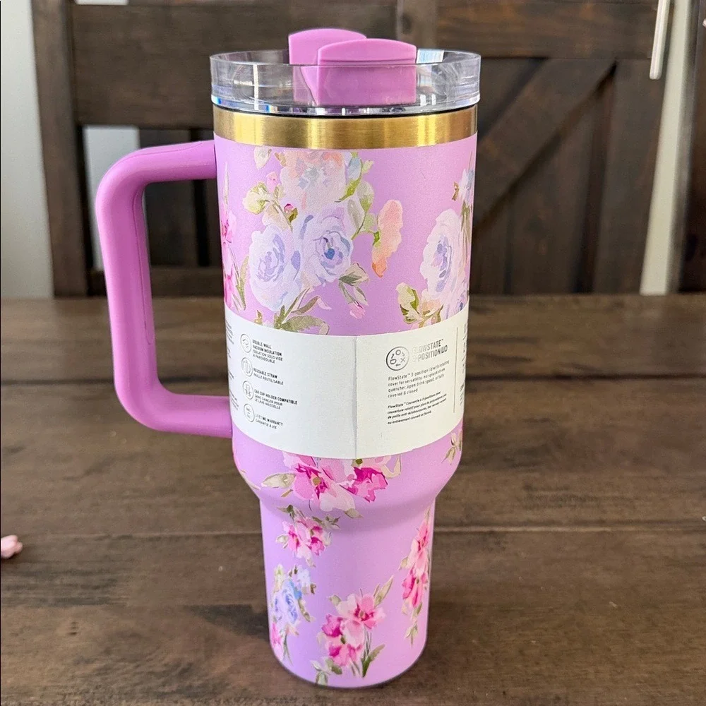 Stanley x‎ LoveShackFancy Quencher Flowstate Tumbler 40oz HAPPY THOUGHTS PURPLE